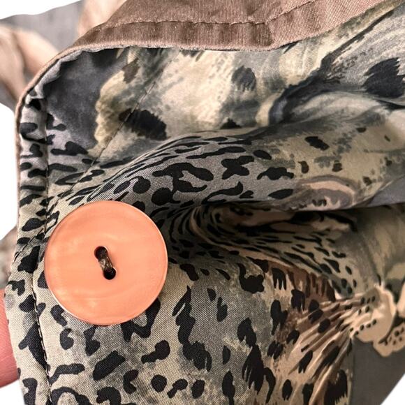 VINTAGE Adam Douglass Womens Puff Jacket Blazer Animal Print  Gray - Picture 5 of 9